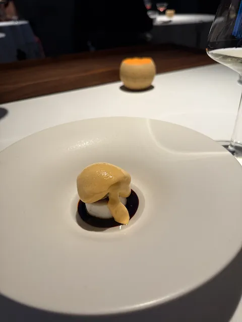 halibut in a fava leaf sauce